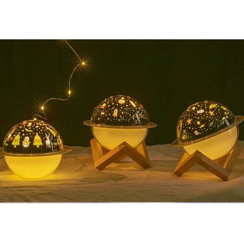 

HAEGER Humidifier Planet Humidifier With Light Household Aroma Diffuser Night Light 250Ml Automatic Humidifier