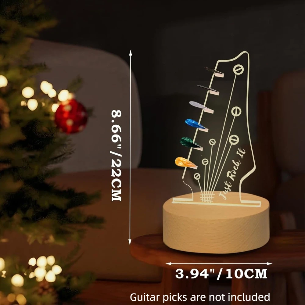 Подсветка держателя медиатора Акриловое деревянное основание Подставка для с