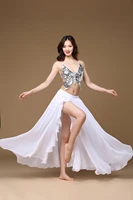 belly dancing side pulling long satin white skirt lady belly dance skirts women sexy oriental belly dance skirt professional