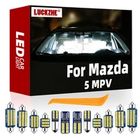 luckzhe canbus led interior lights for mazda 5 mpv2006 2010 accessories map dome reading trunk license plate no error bulbs