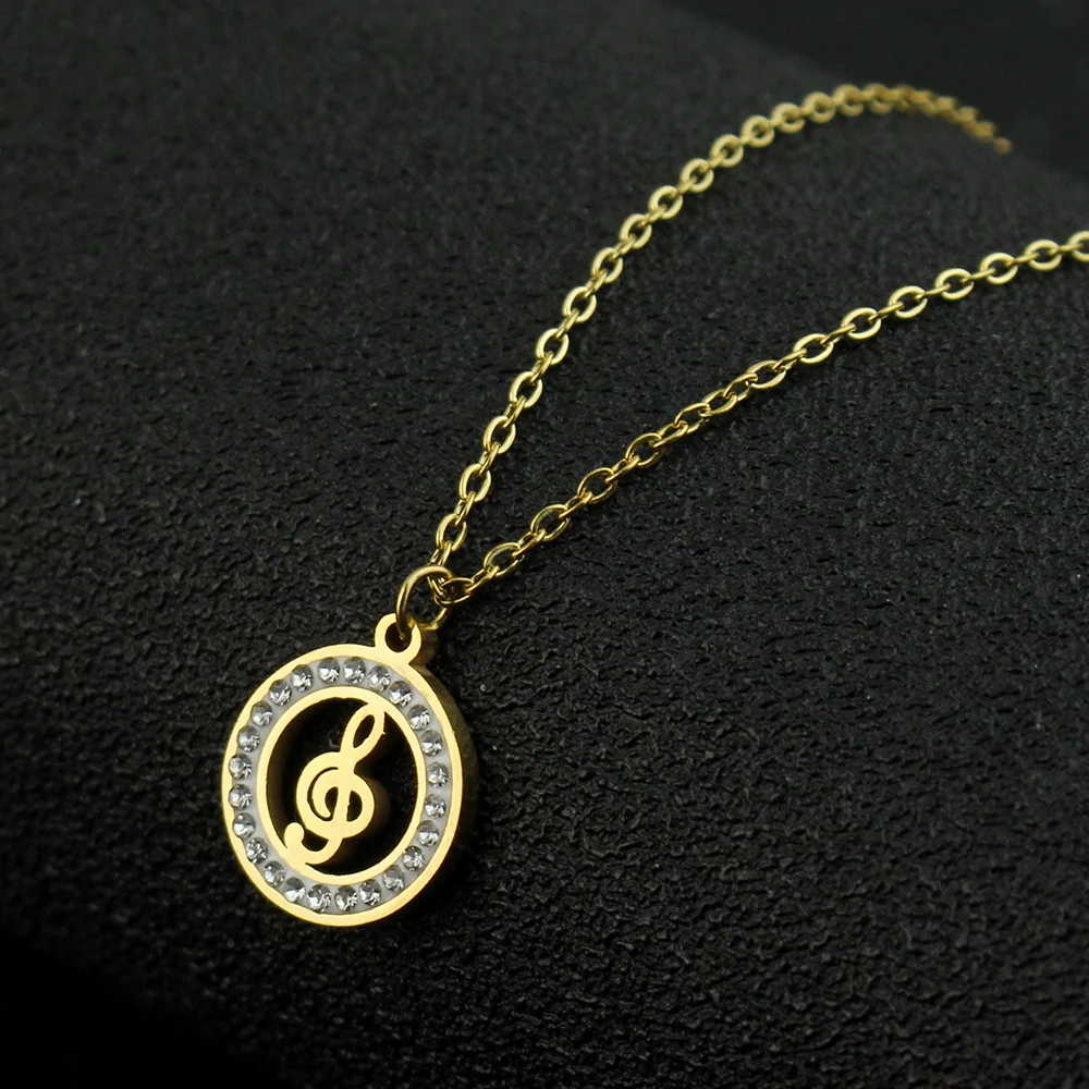 Винтажное дизайнерское ожерелье с музыкальным символом подарок ученику на