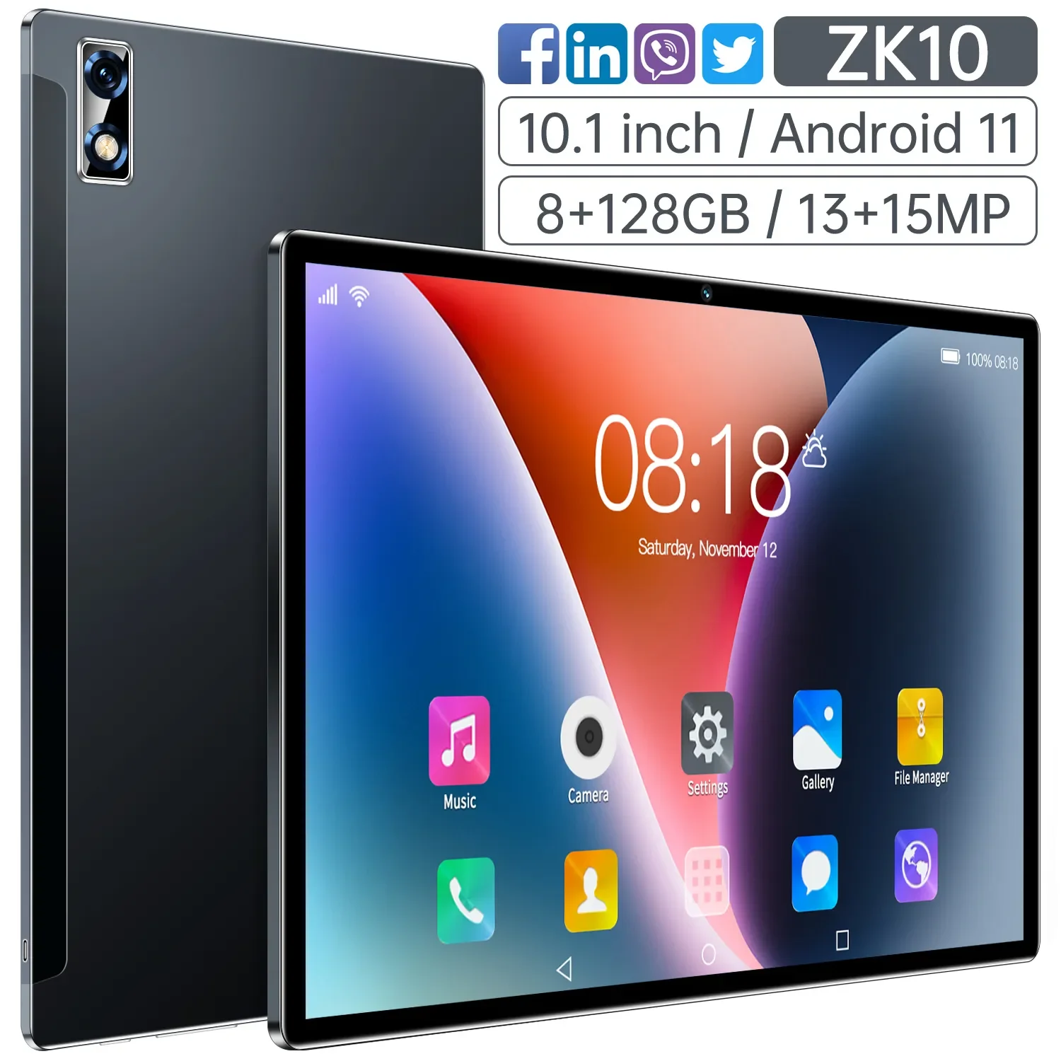 

2023 New 10.1 inch Tablet Android 11. 0 12GB RAM 512 ROM max Tablette Network 8800mAH Tablets 13MP 15MP Wifi 10 Core