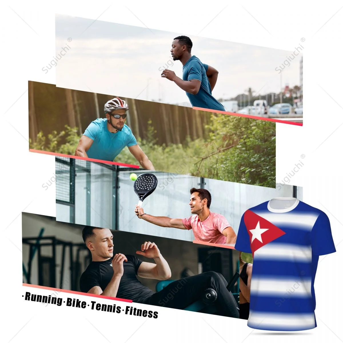 Спортивная сетчатая футболка с флагом Кубы для бега велосипеда футбола тенниса