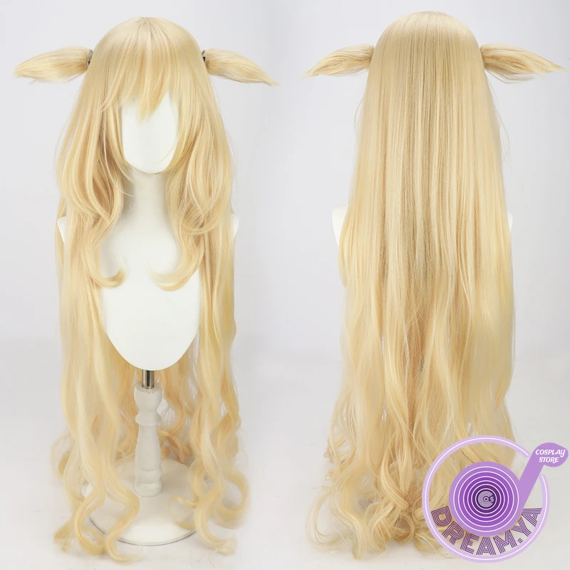 

Game Arknights Candle Knight Viviana Droste Cosplay Wig Blonde Yellow 100cm Long Synthetic Hair Role Play Halloween + Wig Cap