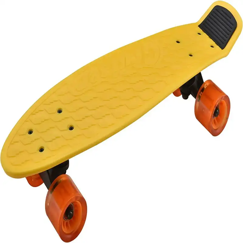 

6'' PP Deck Skateboard - Mini Cruiser Skateboard, Designed for , Teens, and Adults (Yellow)