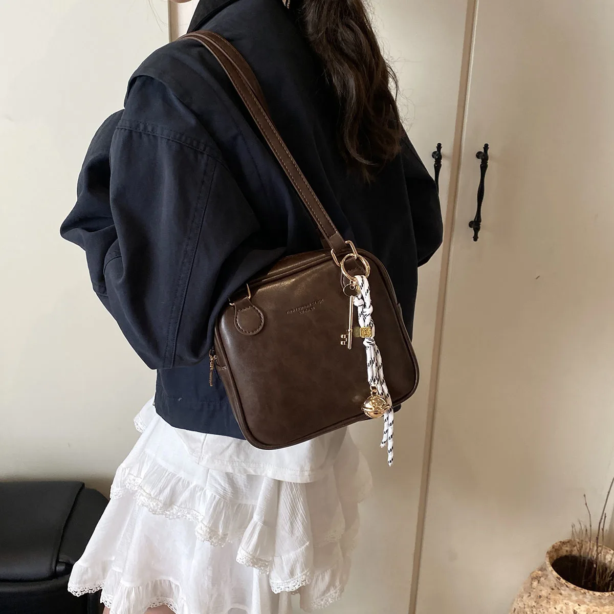 Простая повседневная универсальная женская сумка для хранения на одно плечо из