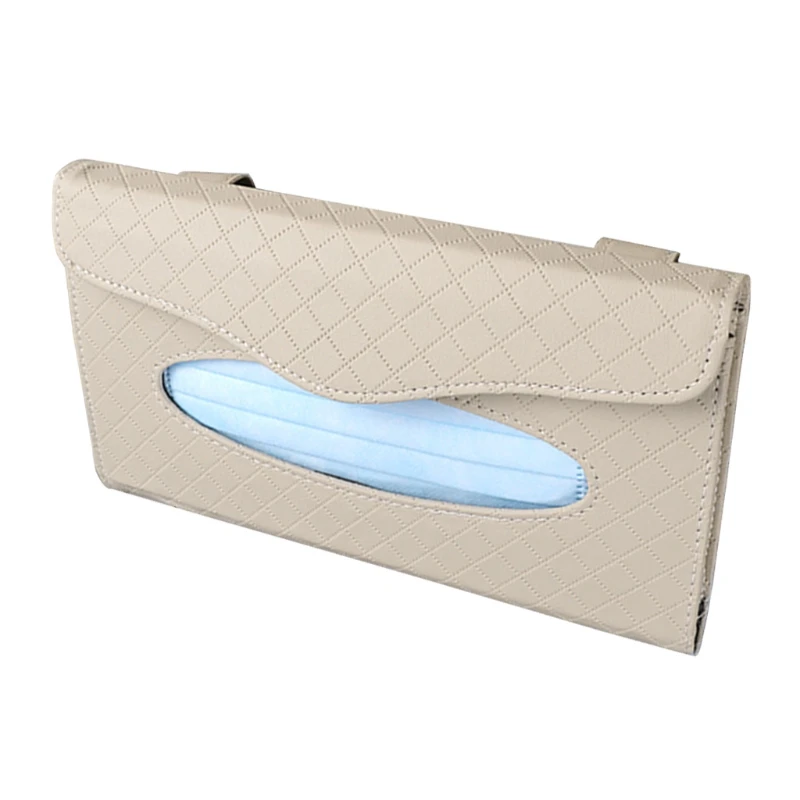 

Vehicle Mounted Tissue Holder Car Napkin Storage Organizer Leather Directly Clamp for Car & Decoration