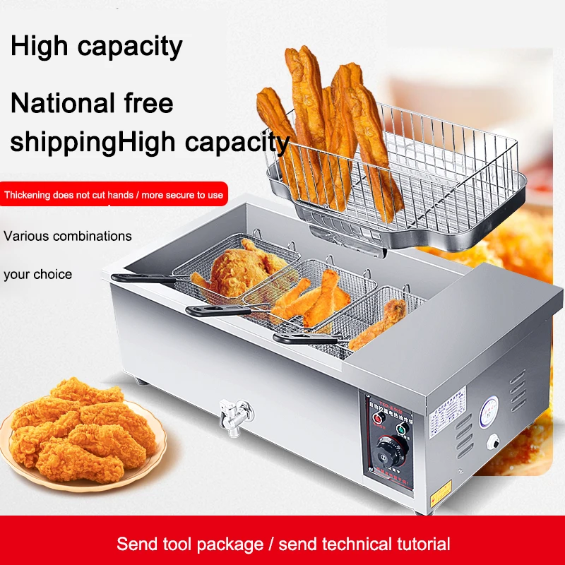 3000W Frying fritters machine commercial large capacity electric fryer frying twist hemp balls automatic constant temperature