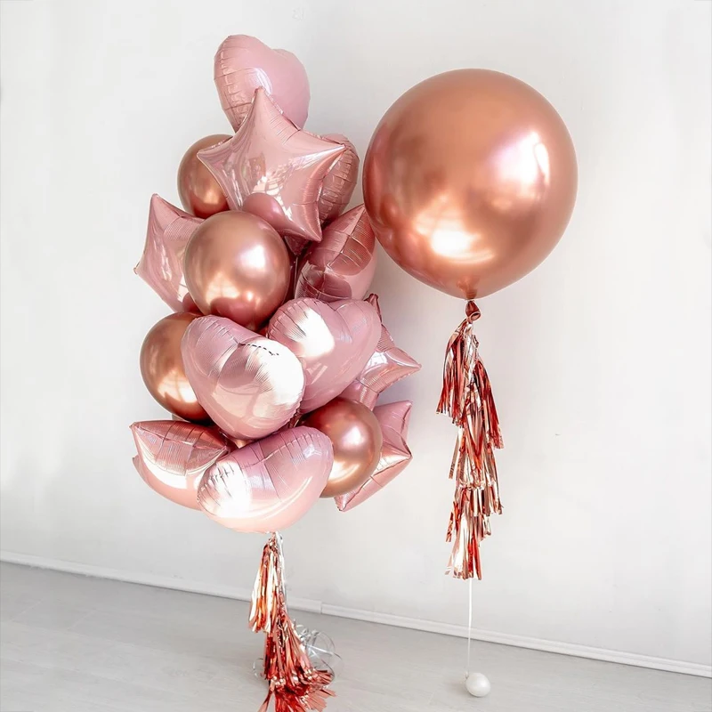 Фото 12 шт., 10/12 дюймов, металлические латексные воздушные шары №3