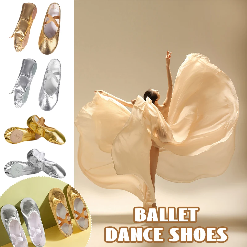 

Туфли из искусственной кожи для танцев, мягкая подошва с ручками, обувь для балета, представлений, для девочек и женщин, обувь для занятий йогой и танцами, размеры 22-45