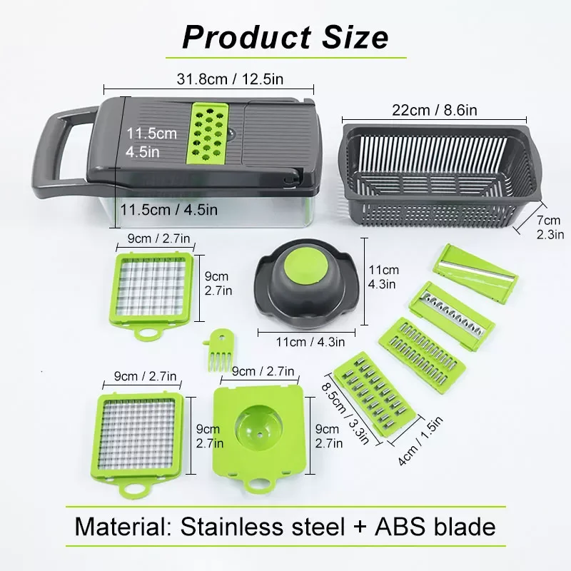 

2023 Multifunction Vegetable Cutter Steel Blade Potato Slicer Fruit Peeler Dicing Blades Carrot Cheese Grater Chopper Kitchen Ga