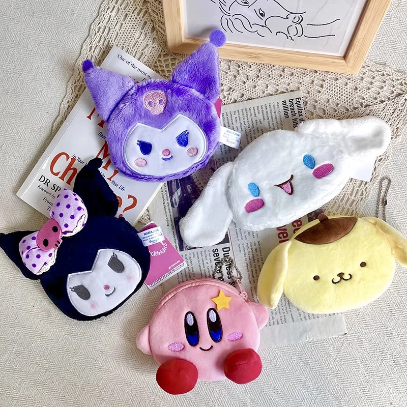 

Sanrioed Kawaii Kuromi Cartoon Bag Girl My Melody Plush Pendant Key Coin Purse High Value Portable Holiday Gift for Girlfriend