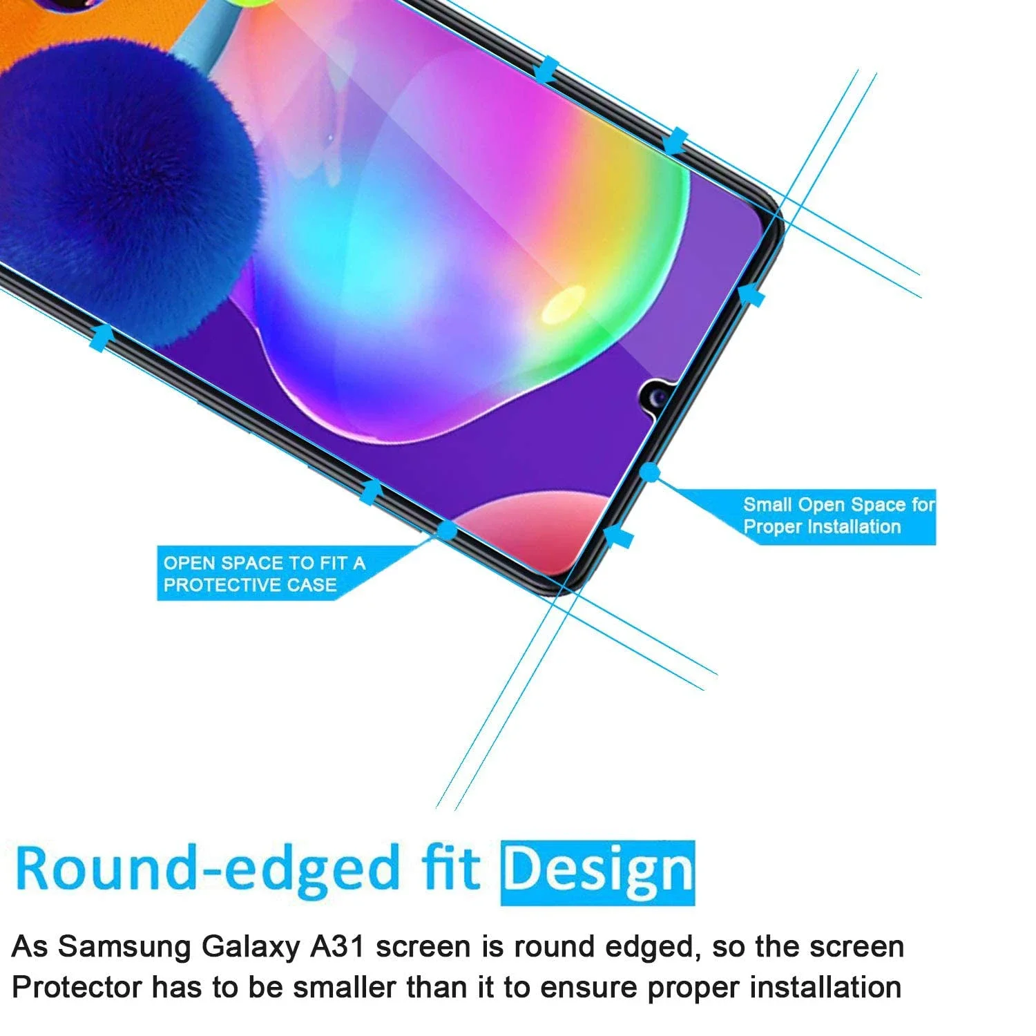 2/4 шт. 9H закаленное стекло для Samsung Galaxy A31 Защитная стеклянная пленка экрана