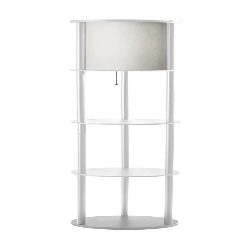 

Home Stewart Wood Round Shelf Floor Lamp in White