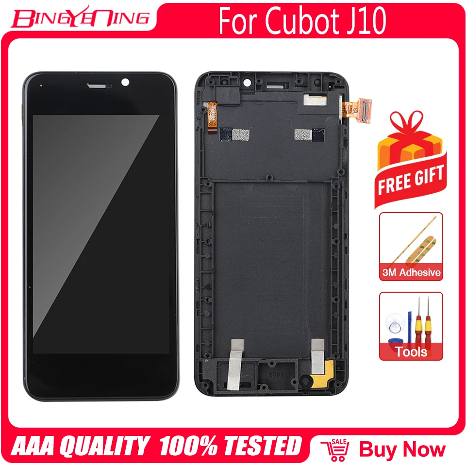 100% Оригинальный ЖК-дисплей для CUBOT J10 + дигитайзер сенсорного экрана + рамка в сборе для телефона CUBOT J10