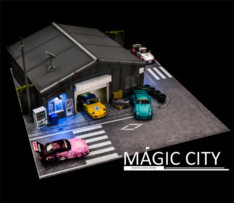 

Magic City 1:64 Diorama RWB Garage for Model Car Display