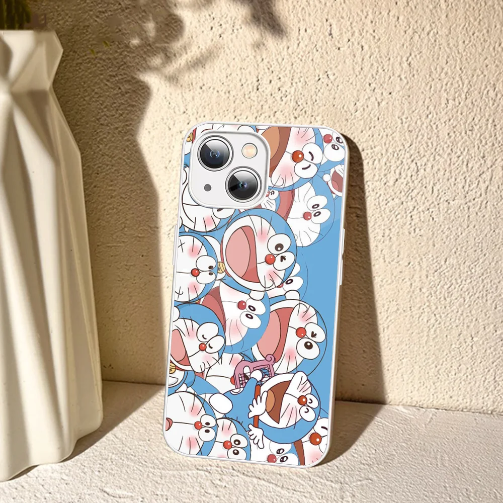 Japanese Cartoon D-Doraemon Phone Case Tempered Glass For Iphone 14 13 12 11 Pro Mini XS MAX 14Plus X XR Cover