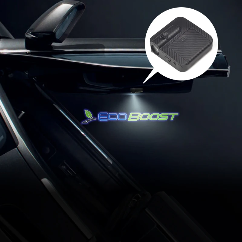 

2Pcs LED Car Door Eco Boost Emblem Light Welcome Lamp Wireless Laser Projector For Ford ST Focus Fiesta Kuga Range Mendeo F150