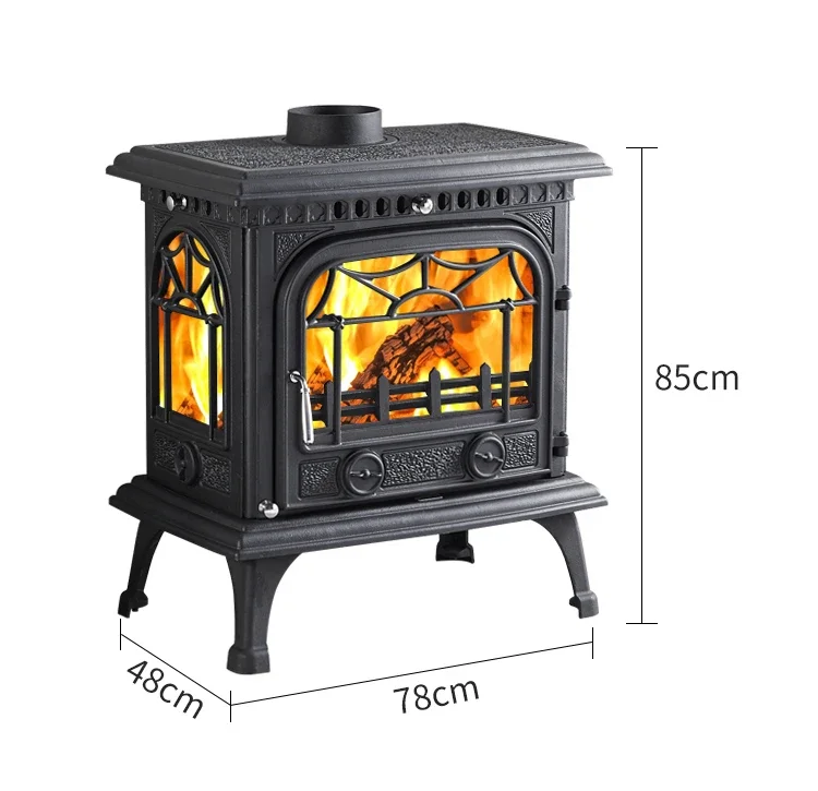 Чугунный камин из настоящего огня бытовая нагревательная печь для горения