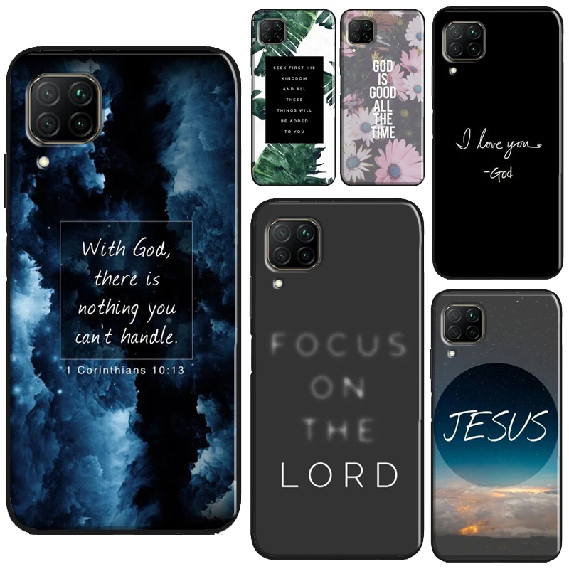 Чехол с цитатами Библии Иисус Христос для Huawei P30 Pro P20 P40 Nova 5T 9 P Smart 2021 Honor 50 Lite 8X 9X 10i.