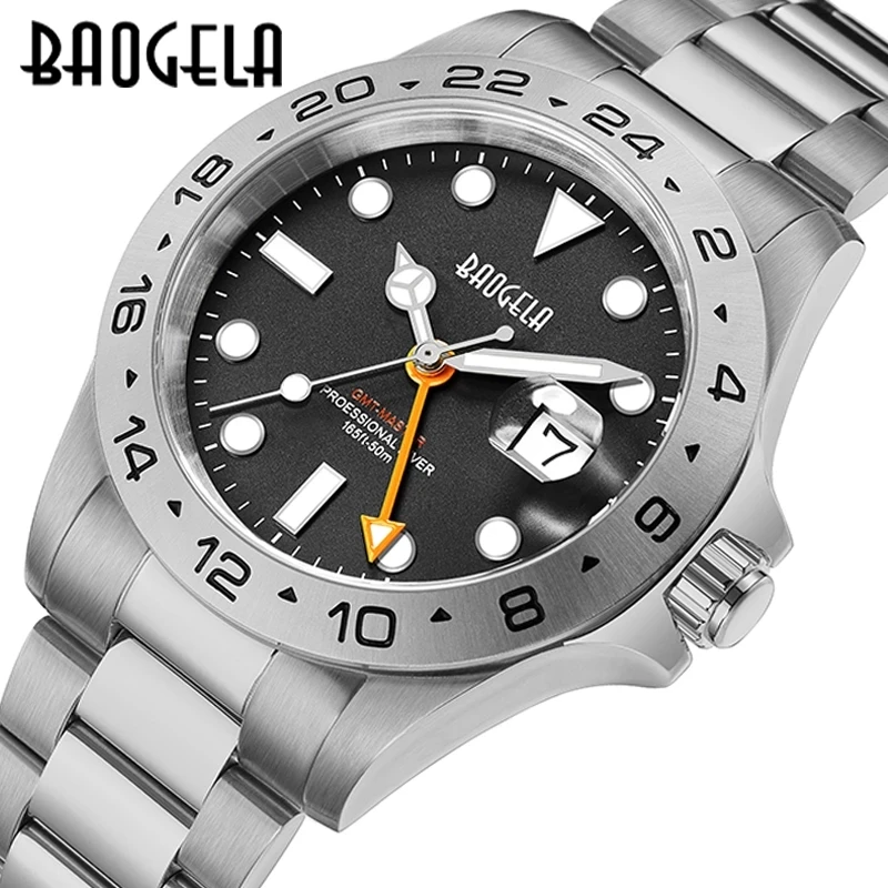 BAOGELA Men Luxury Watch 304 Stainless Steel Swiss Movement Luminous Dial 50Bar Ashion Business Relogio Masculino Wristwatch