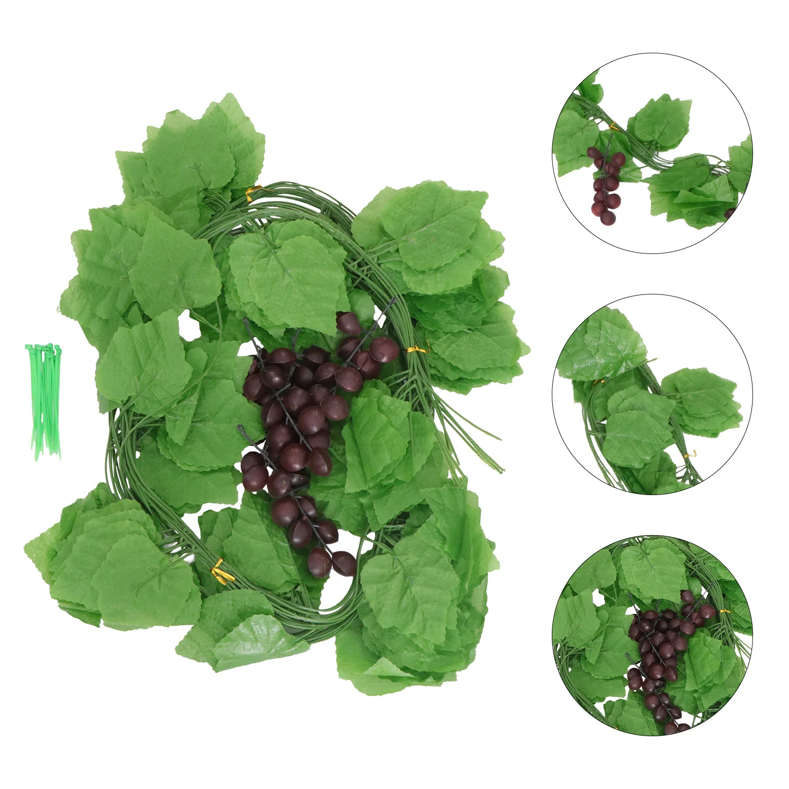 

12 Pcs Green Garland Fake Greenery Grape Vines Hawaiian Leis Lifelike Leaves Artificial Faux Hanging Decorations