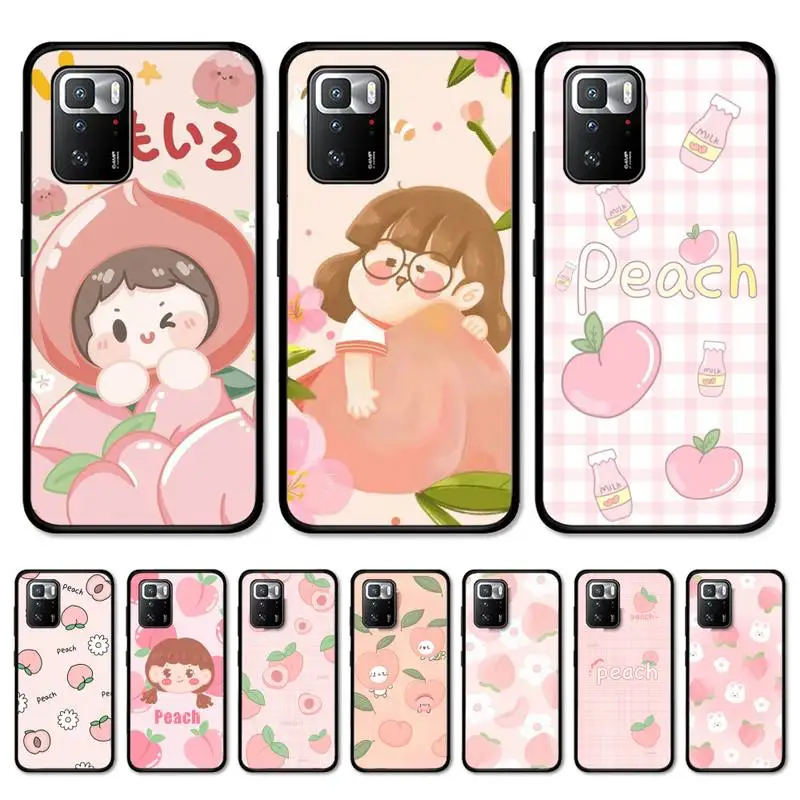 

Fruit Peach illustration Phone Case for Redmi 5 6 7 8 9 A 5plus K20 4X S2 GO 6 K30 pro