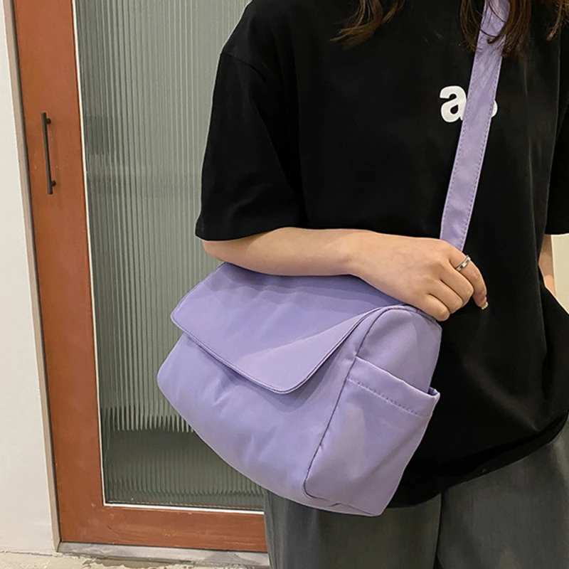 

Female Large Capacity Messenger Bags Casual Oxford Cloth Women Crossbody Bags Solid Color Travel Tote Bags Ladies Shoulder Bags