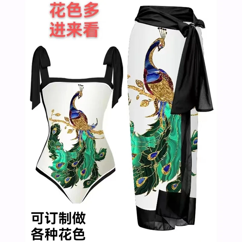 

Цельный купальник 2023, женский купальник бикини, пляжная одежда, новинка, платье с цветным принтом, сексуальный купальный костюм из спандекс...