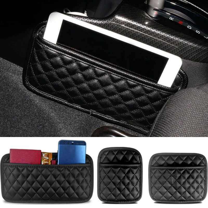 

Car Pocket Bags Auto Storage Box Multifunction Collecting Bag For Cards Mobile Phone Key Card Sticky Pouch Interior Accessories