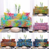 colorful marble art elastic sofa covers for living room non slip abstract color stretch couch cover chair slipcover 1234 seat