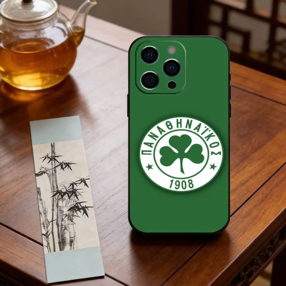 Фото Чехол для телефона с принтом «Атлетик Панатинаикос» для iPhone 17, 16, 15, 14, 13, 12, 11 Plus, Pro Max и других моделей, мягкий черный чехол №2