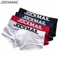jockmail new sexy men underwear boxer breathable mesh male underpants u convex men boxer mens trunks summer mens clothes