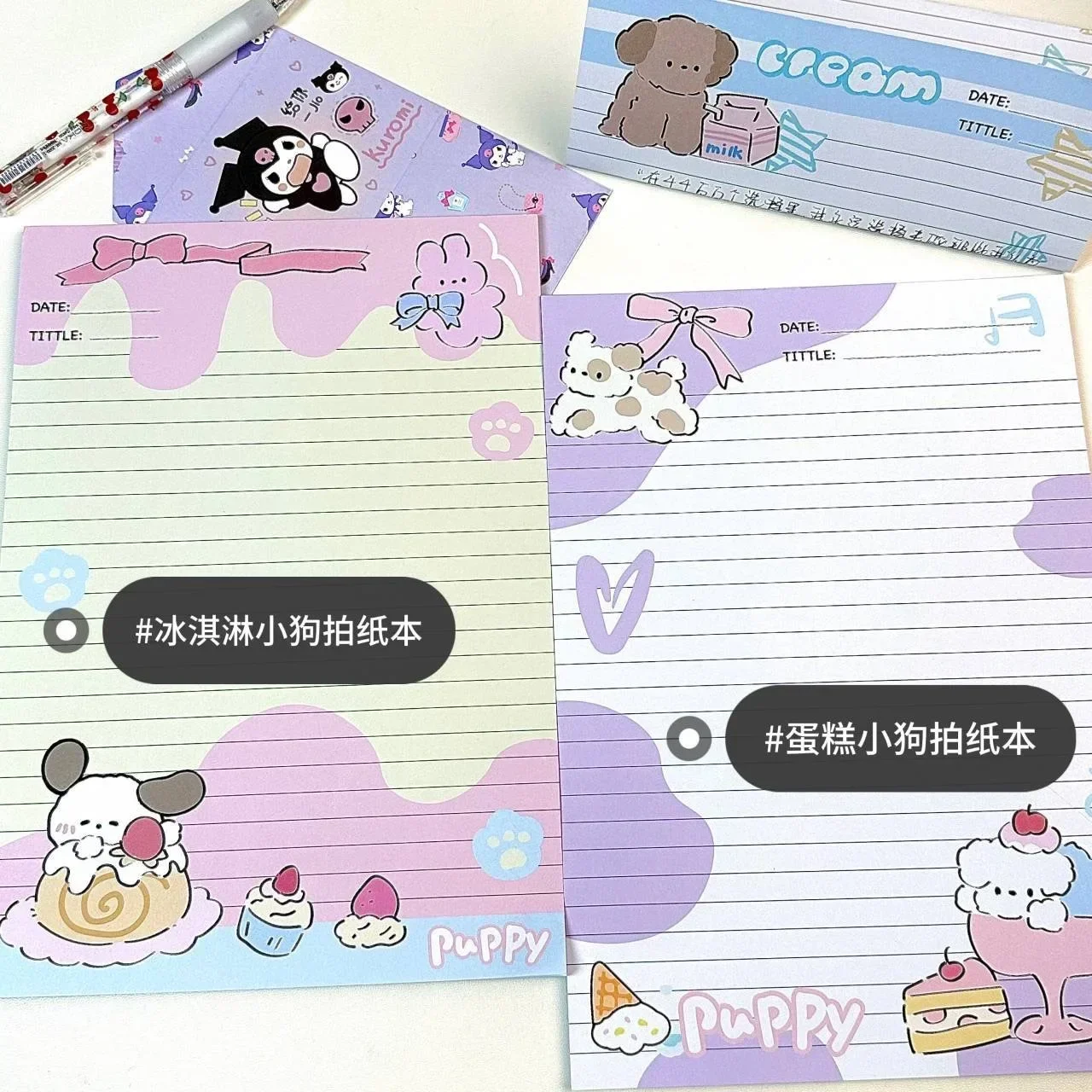 

IFFVGX B5 30 Sheets Cute Puppy Portable Memory Book for Memorizing Words English Vocabulary Memo Pad Stationary Notebook kawaii