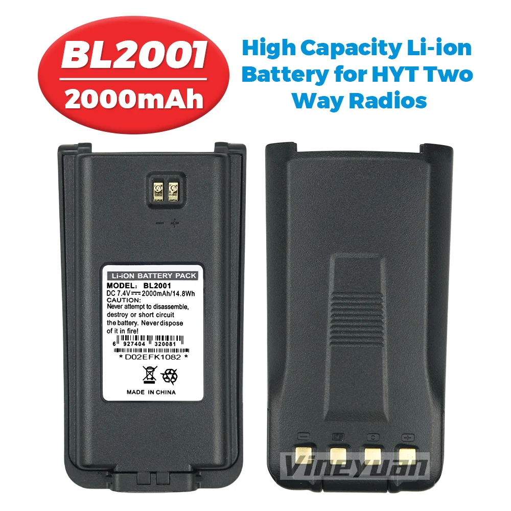 BL2001 7,4 V 2000mAh Hytera запасная литий-ионная батарея для HYT TC-610 TC-610S TC-610P TC-618 TC-620
