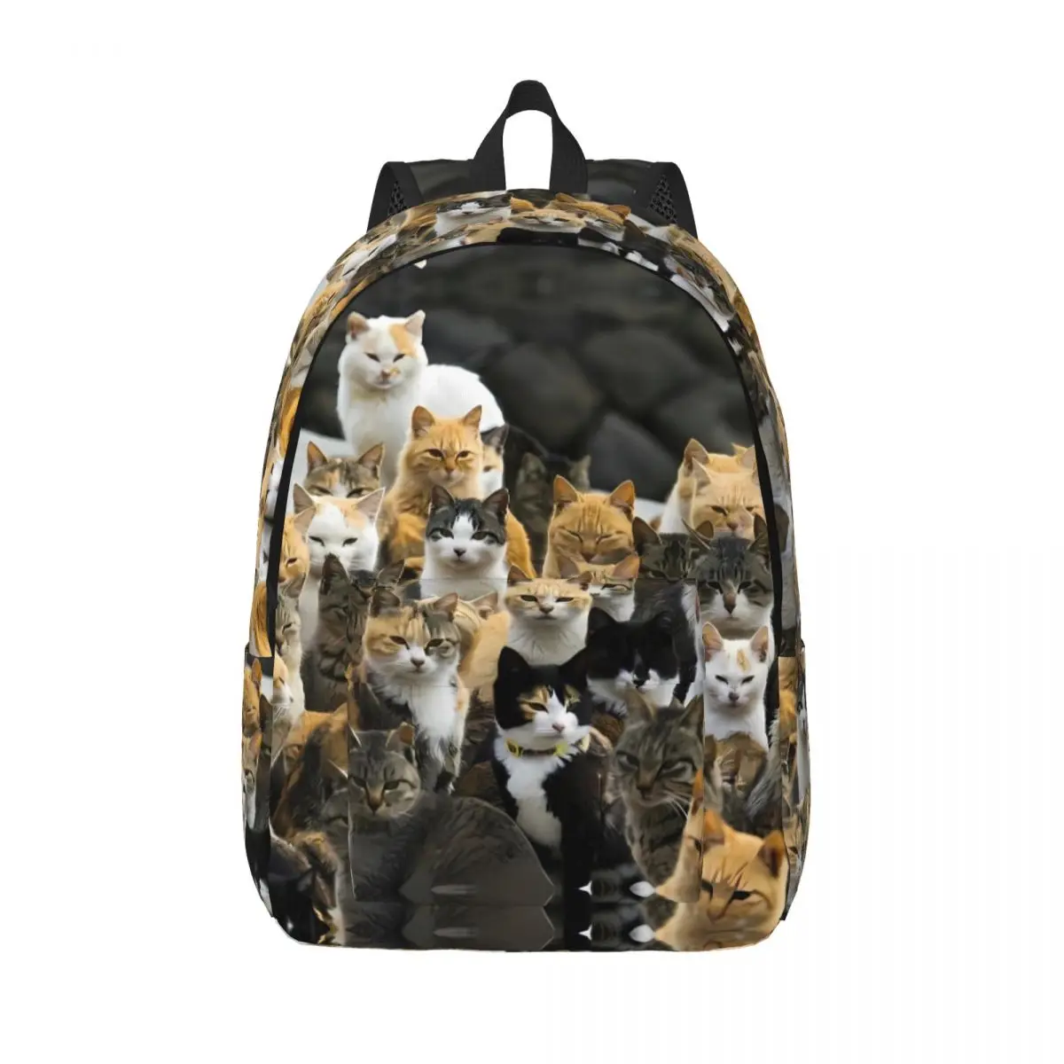 

Рюкзак унисекс с забавными животными, прочный ранец из полиэстера с объемными рисунками кошек, подходит для школы и колледжа, рождественский подарок