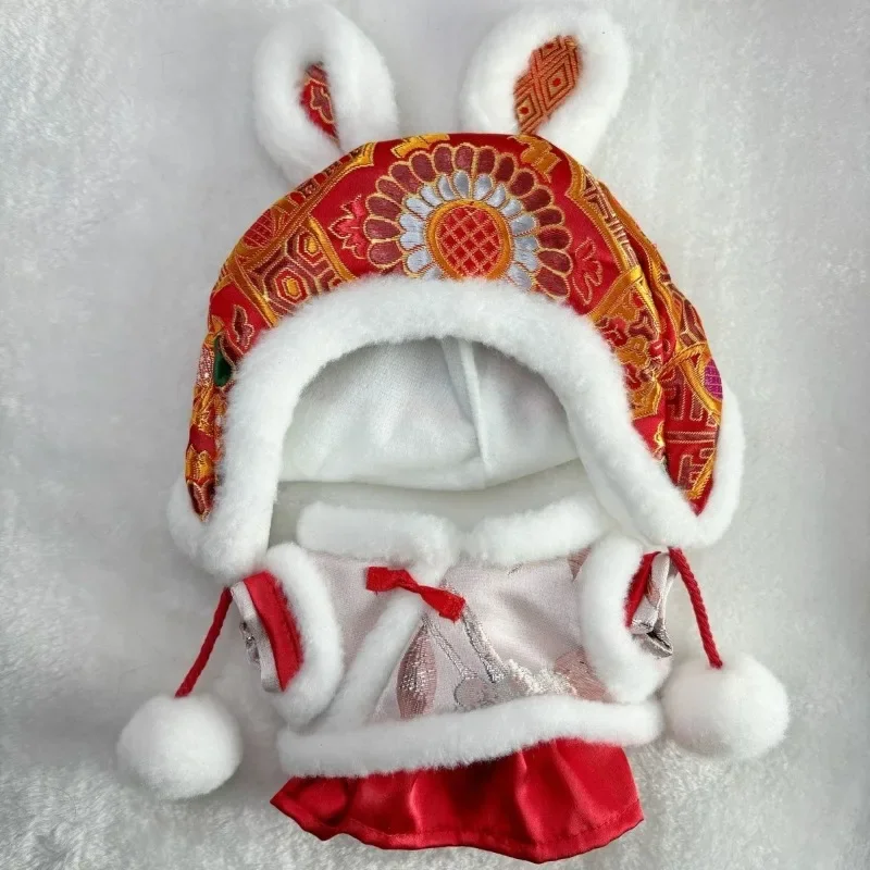 Хлопковая кукольная одежда 20 см детская красная Новогодняя шапки Одежда для