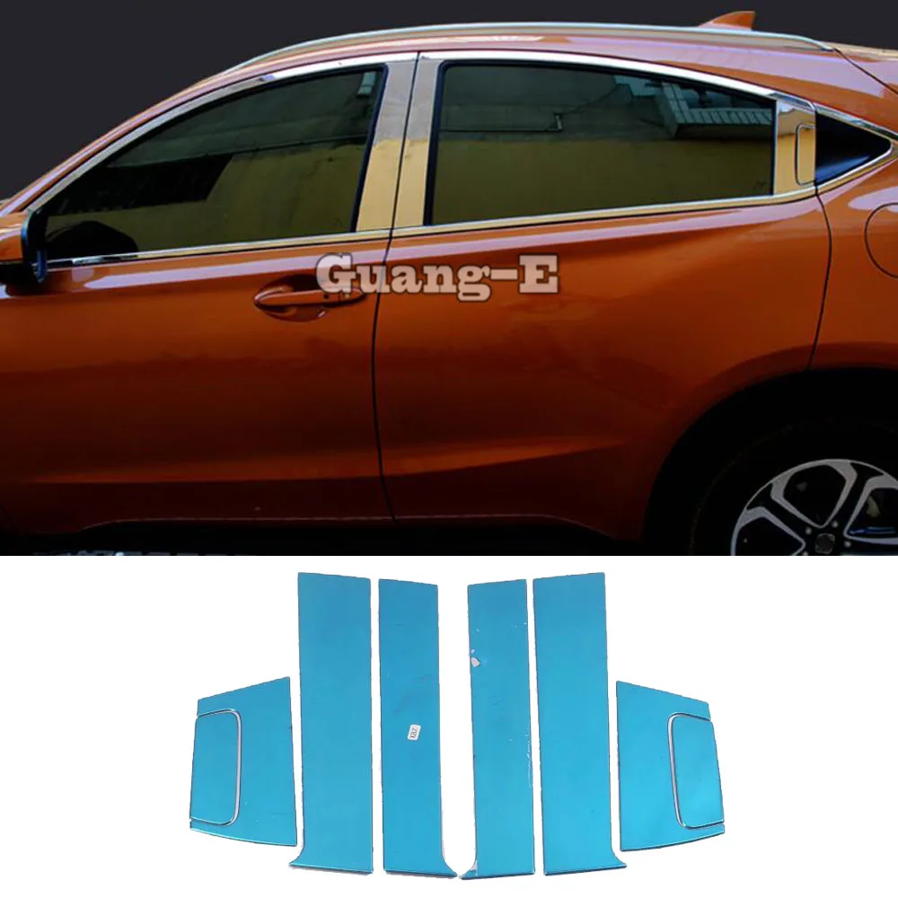 

Car Body Stainless Steel Glass Window Pillar Middle Column Strip Trim Panel For Honda HR-V HRV Vezel 2014 2015 2016 2017 2018