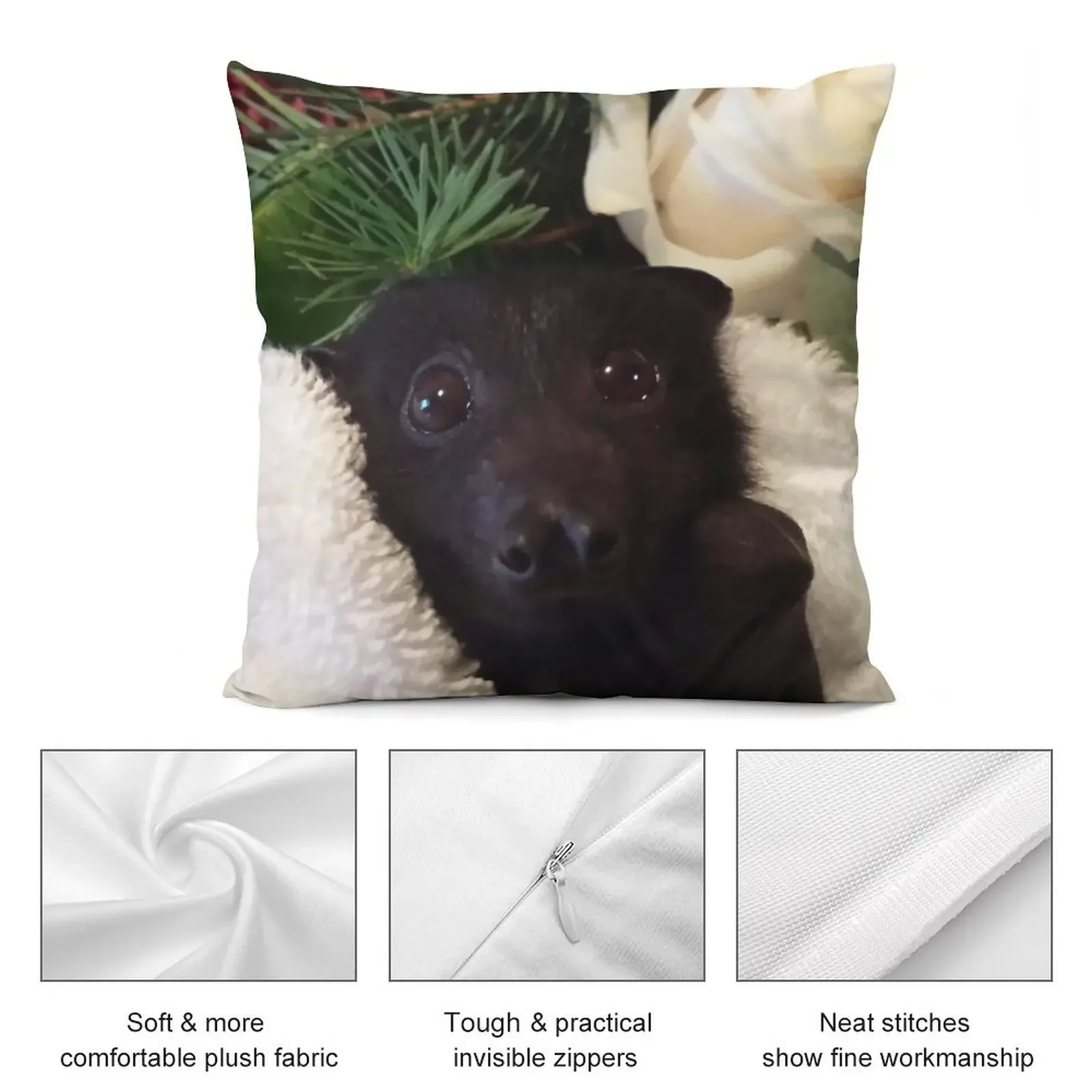 Летучая мышь Baby Larry Black Flying Fox. Декоративные рождественские чехлы для подушек