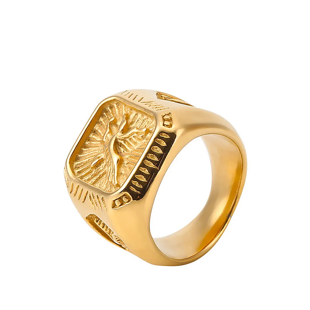 Кольцо мужское из нержавеющей стали в стиле панк/хип-хоп