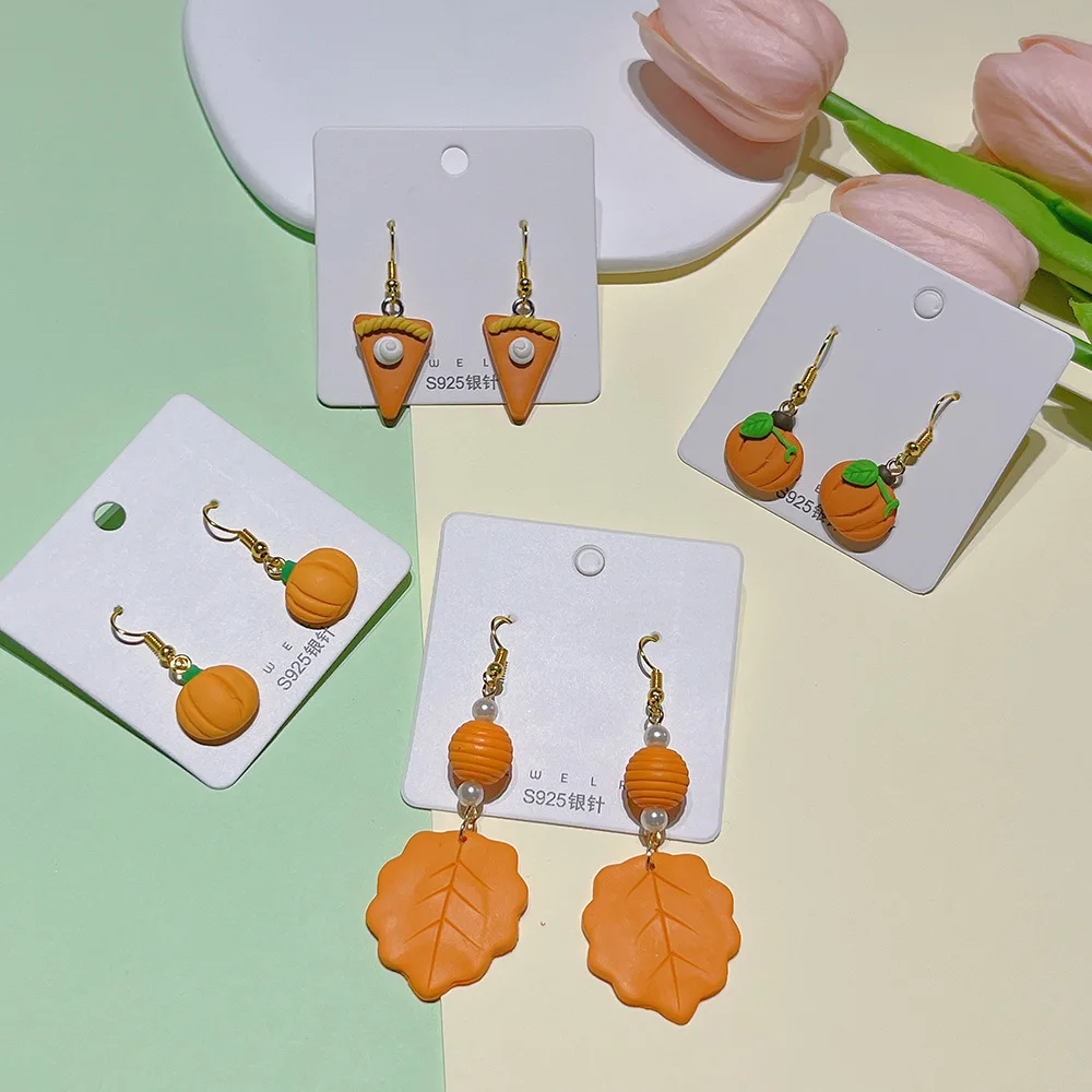 

Женские серьги из мягкой глины, в пасторальном стиле