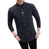 spring and autumn shirt mens long sleeve slim korean version of ironing with mens shirt casual handsome inch shirt trend