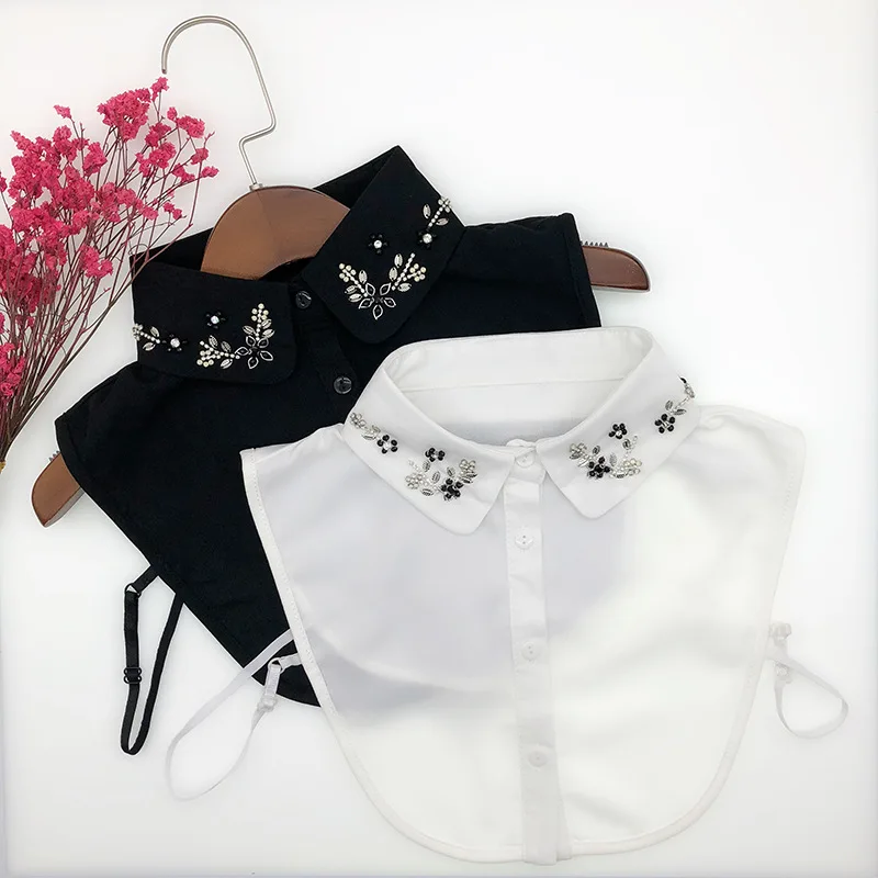 

Новинка, женская модель, Женская полурубашка, бусины ручной работы, искусственный воротник