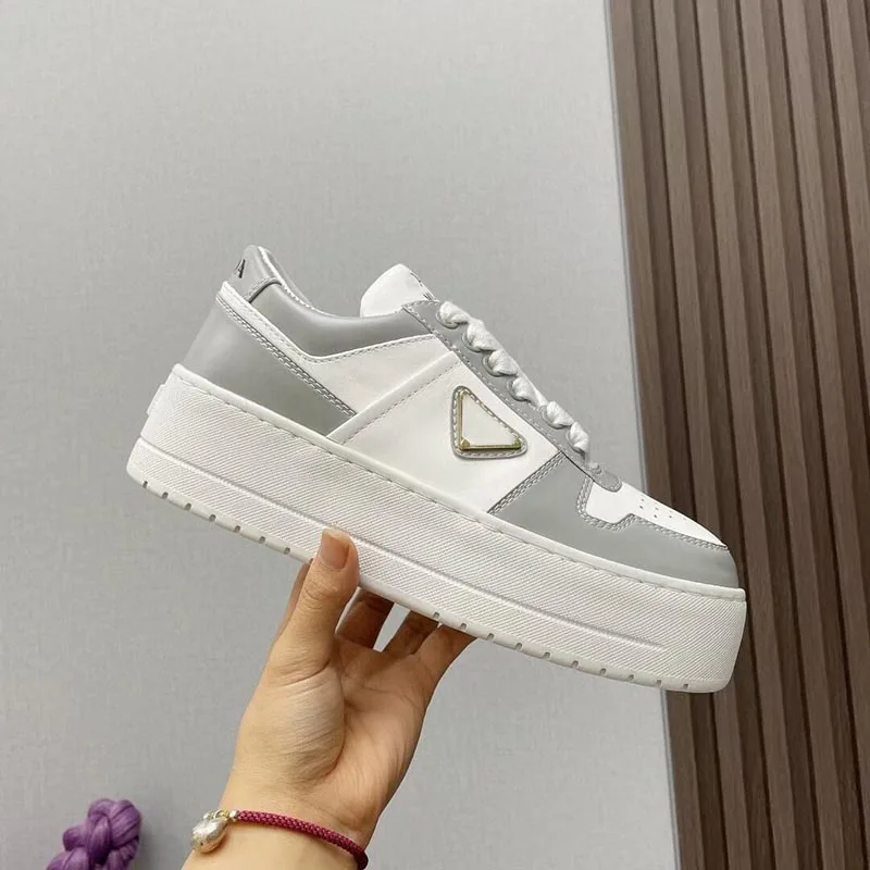 Туфли из натуральной кожи на толстой подошве модная повседневная спортивная