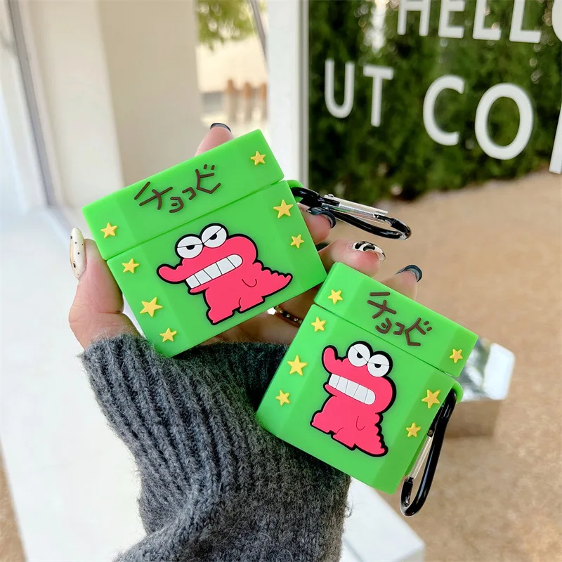 

Bandai милый Crayon Shin-chan 3D Крокодил, динозавр Apple чехол для наушников AirPods pro1/2/3 креативный мягкий силиконовый защитный чехол