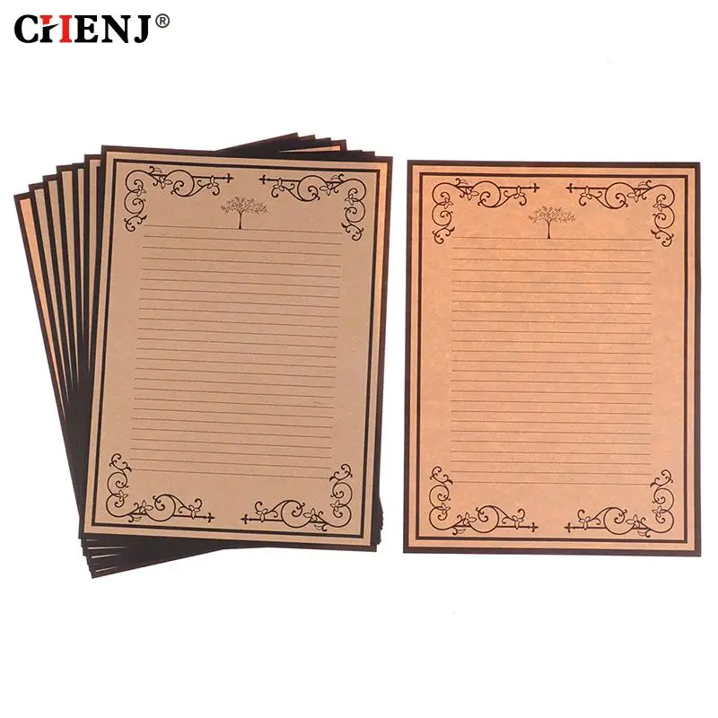 

8 листов/комплект крафт записной книжкой Винтаж Стиль записи Бумага письмо канцелярские принадлежности