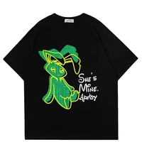 men t shirt hip hop streetwear graffiti rabbit graphic t shirt harajuku cotton casual loose tshirt summer short sleeve tops tees