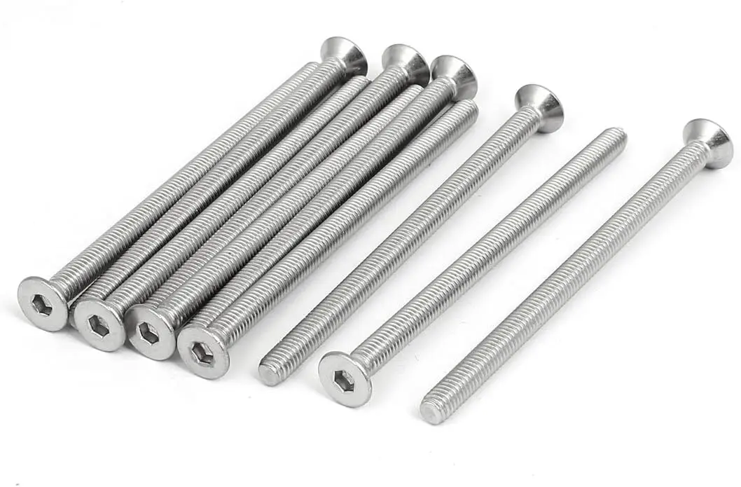

Keszoox M6x100mm 304 Stainless Steel Flat Head Hex Socket Cap Screws DIN7991 10pcs