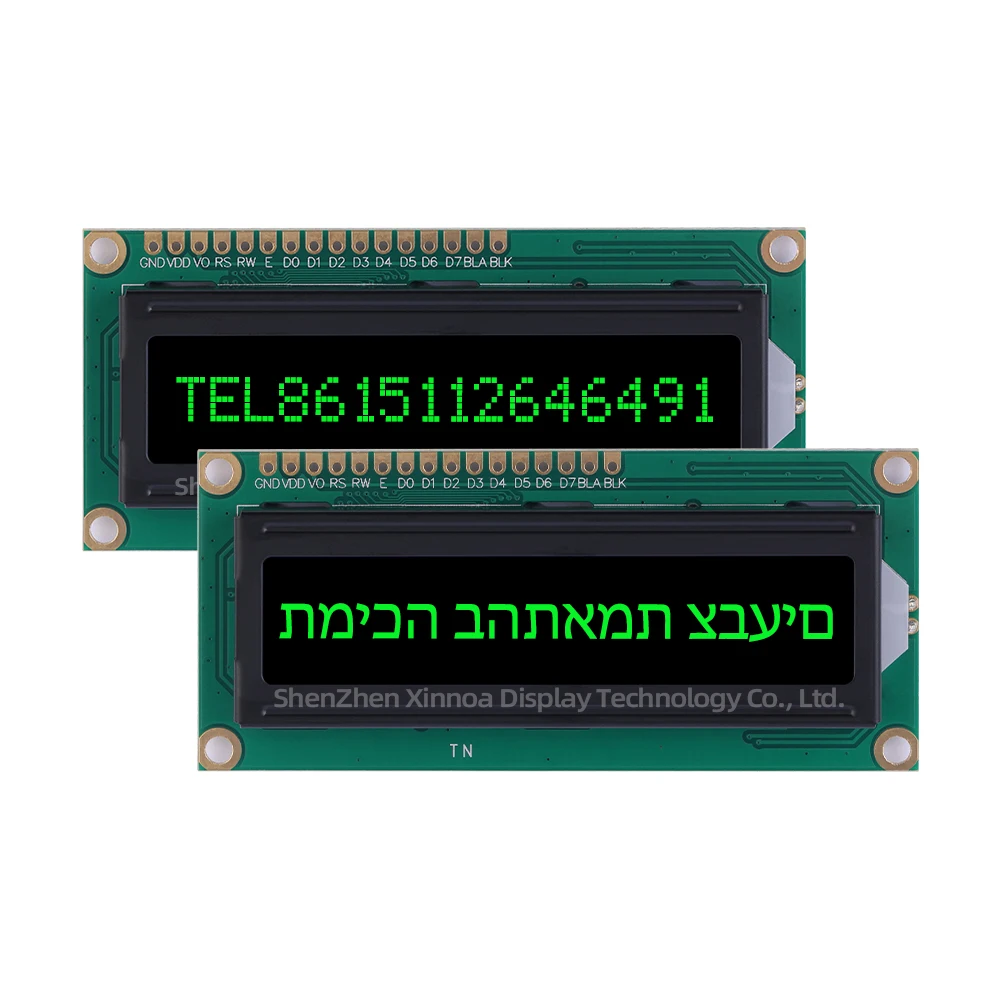 ЖК-дисплей с высокой яркостью 1601A иврит BTN черная пленка синие буквы 16X1 точечная