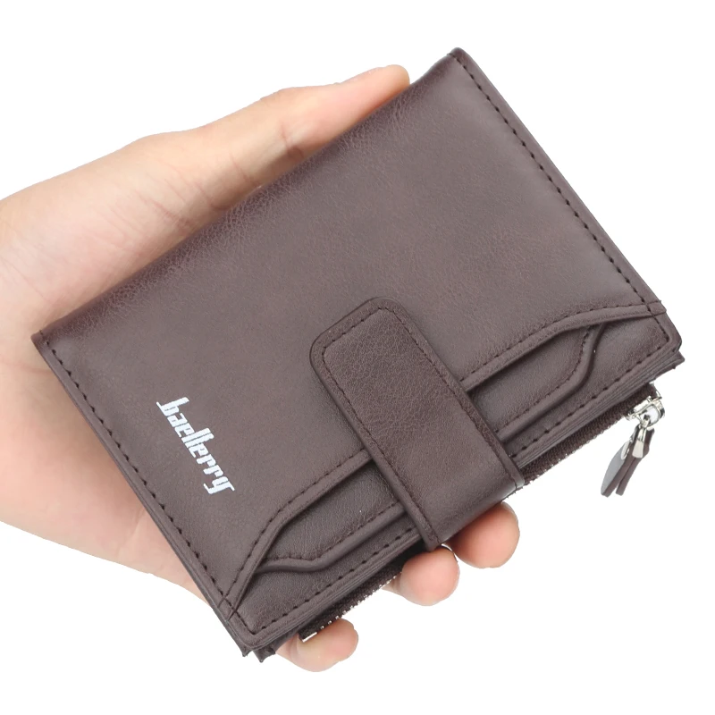 

Men's Coin Purse Card Holder Wallet Fashion Man Leather Wallet Zipper Business Card Case Small Money Bag Luxury Slim Wallet Male
